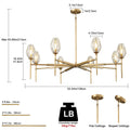 Modern Crystal Chandelier 6 Lights Brass, 42in Gold Round K9 Crystal Chandelier,Pendant Ceiling Light for Dining Living Room Bedroom Entryway, E12 Bulbs Included - Camilalamps - B0DNYPBD7W