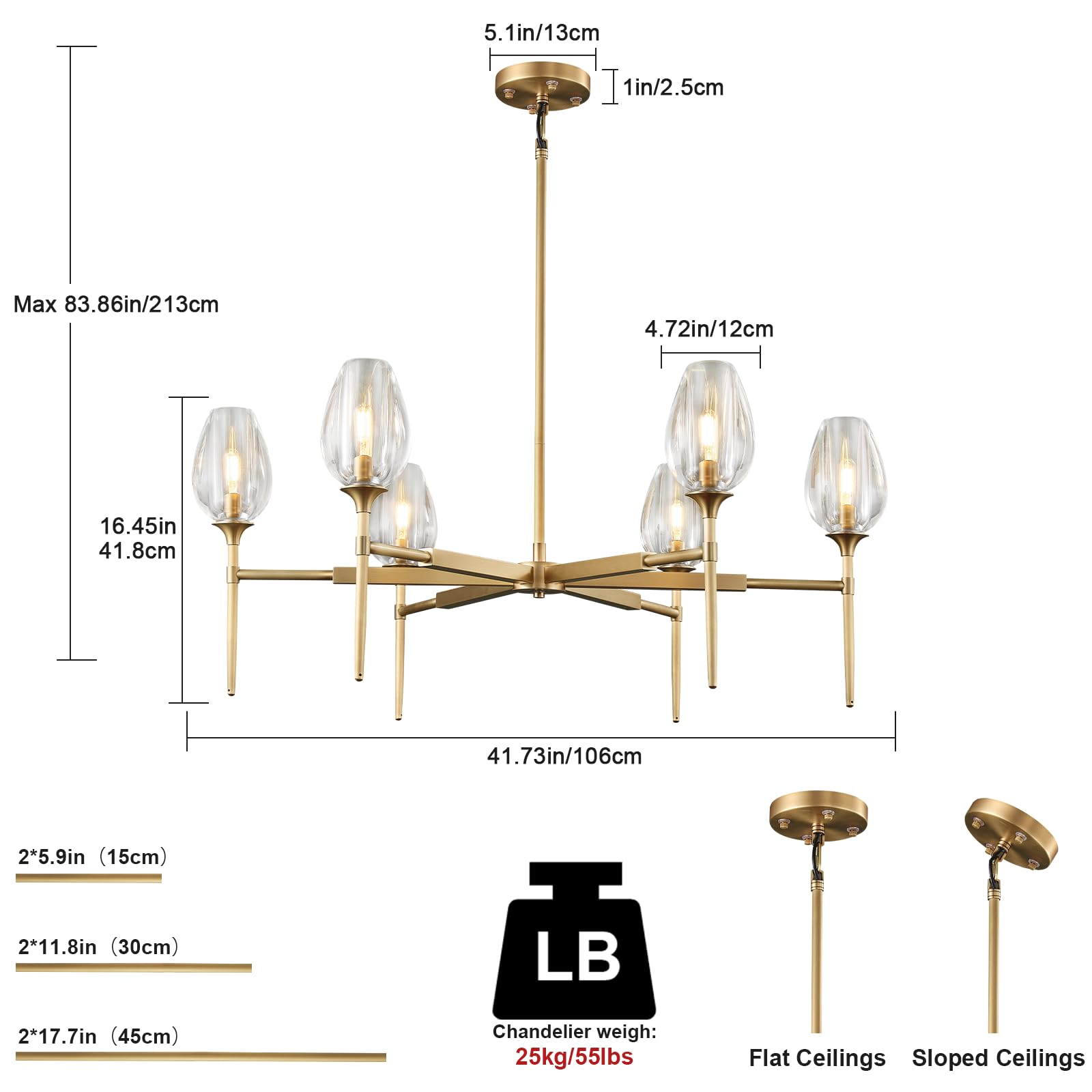Modern Crystal Chandelier 6 Lights Brass, 42in Gold Round K9 Crystal Chandelier,Pendant Ceiling Light for Dining Living Room Bedroom Entryway, E12 Bulbs Included - Camilalamps - B0DNYPBD7W