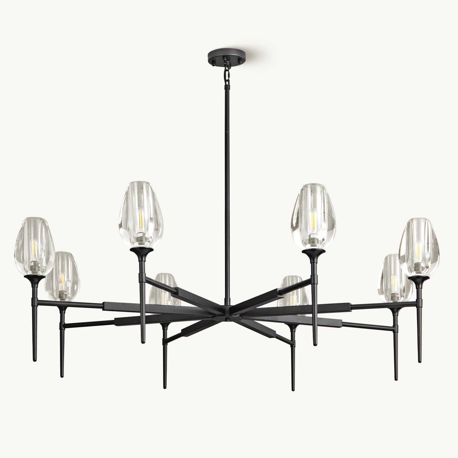 Modern Crystal Chandelier 6 Lights Brass, 42in Gold Round K9 Crystal Chandelier,Pendant Ceiling Light for Dining Living Room Bedroom Entryway, E12 Bulbs Included - Camilalamps - B0DNYPJBJS