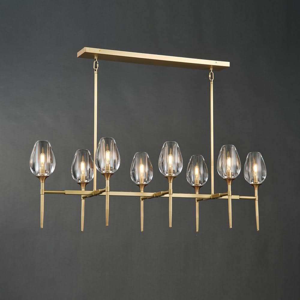 Modern Crystal Chandelier 6 Lights Brass, 42in Gold Round K9 Crystal Chandelier,Pendant Ceiling Light for Dining Living Room Bedroom Entryway, E12 Bulbs Included - Camilalamps - B0DNYPH6H1