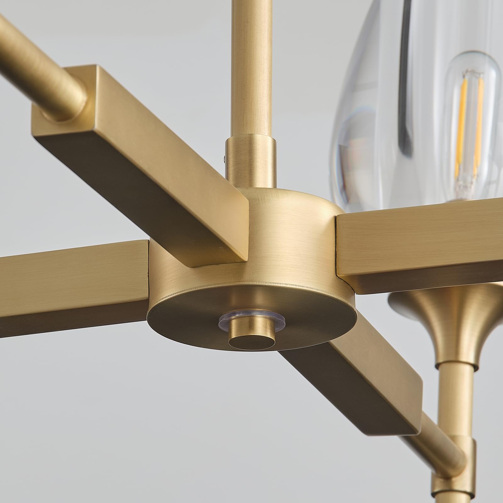 Modern Crystal Chandelier 6 Lights Brass, 42in Gold Round K9 Crystal Chandelier,Pendant Ceiling Light for Dining Living Room Bedroom Entryway, E12 Bulbs Included - Camilalamps - B0DNYPBD7W