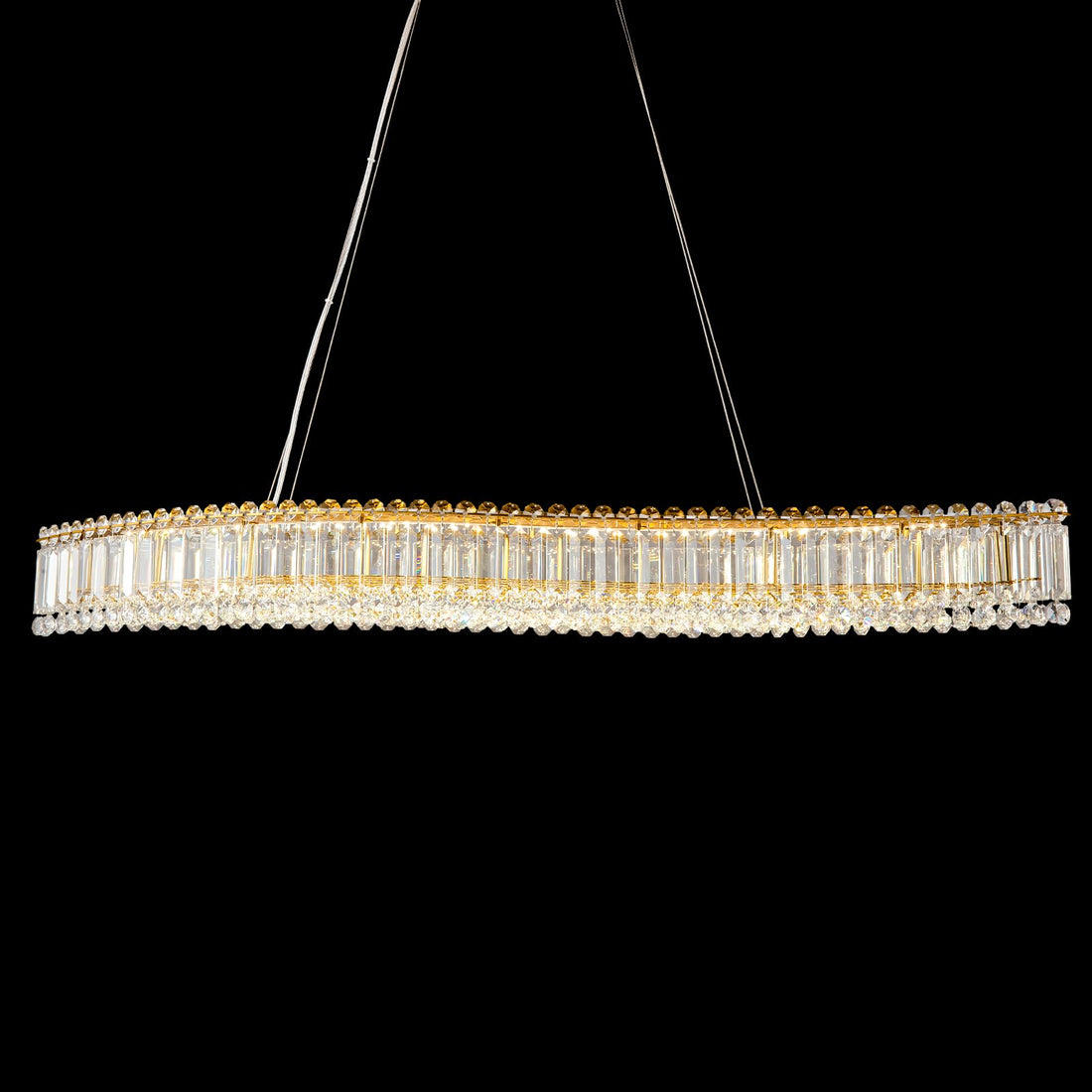Modern Crystal Chandelier, Gold Rectangle Chandeliers for Dining Room, Large Luxury Chandelier 47.25", K9 Crystal Chandeliers Over Table for Living Room, Hallways, Bedroom - Camilalamps - B0F2H96D1K