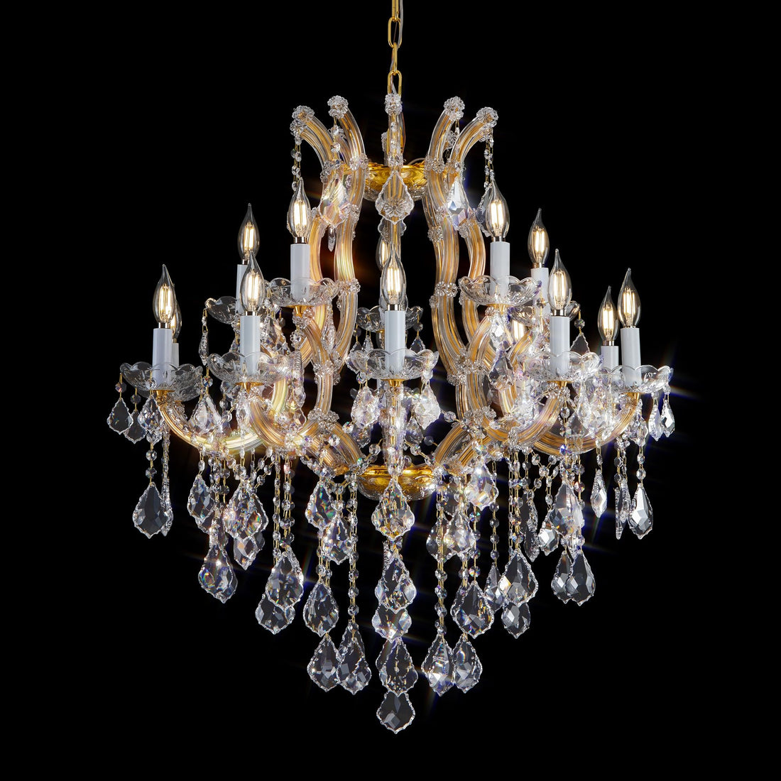 Modern Crystal Chandeliers, Gold Candle Chandelier - Luxury Chandelier Lighting Fixtures for Dining Room, Foyer, Staircase Hallway Living Room Entryway, 10 Lights - Camilalamps - B0FLXVZTF3