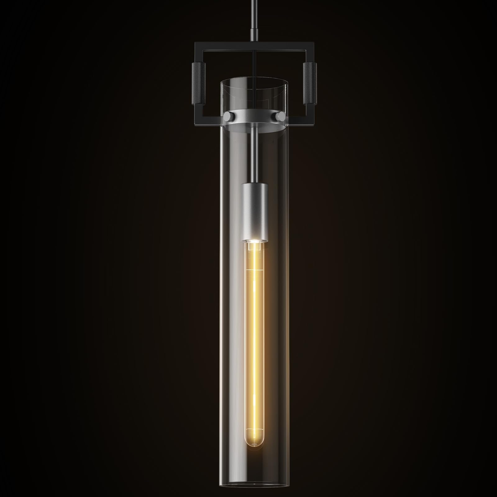 Modern Gold Pendant Light Fixture Set of 2 - 21.6 Inch Adjustable Hanging Chandelier with Glass Shade & Brass Finish, Large Farmhouse Island Lighting for Kitchen, Dining Room, Bathroom - Camilalamps - B0FGJ8RCHB