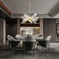 Modern Gold Staircase Chandelier, H78 Large Chandelier for High Ceilings,20 - Lights Staircase Pendant Light W/LED Double Light Source,Platinum Leaf Long Hanging Light for Foyer Entryway - Gold - Camilalamps - B0DWK929Q1