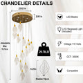 Modern Gold Staircase Chandelier, H78 Large Chandelier for High Ceilings,20 - Lights Staircase Pendant Light W/LED Double Light Source,Platinum Leaf Long Hanging Light for Foyer Entryway - Gold - Camilalamps - B0DWK929Q1