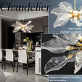 Modern Gold Staircase Chandelier, H78 Large Chandelier for High Ceilings,20 - Lights Staircase Pendant Light W/LED Double Light Source,Platinum Leaf Long Hanging Light for Foyer Entryway - Gold - Camilalamps - B0DWK929Q1