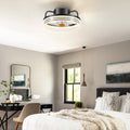 Modern LED Flush Mount Ceiling Fan Light 13