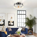 Modern LED Flush Mount Ceiling Fan Light 13