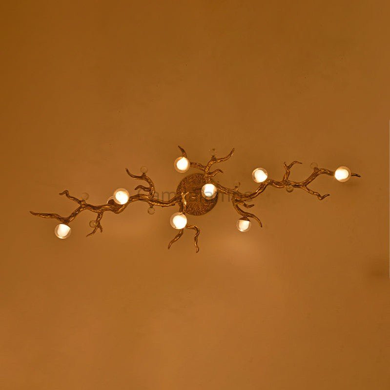 Modern Linear Glass Ball Branch Semi Flush Chandelier - Camilalamps - SID - 1007