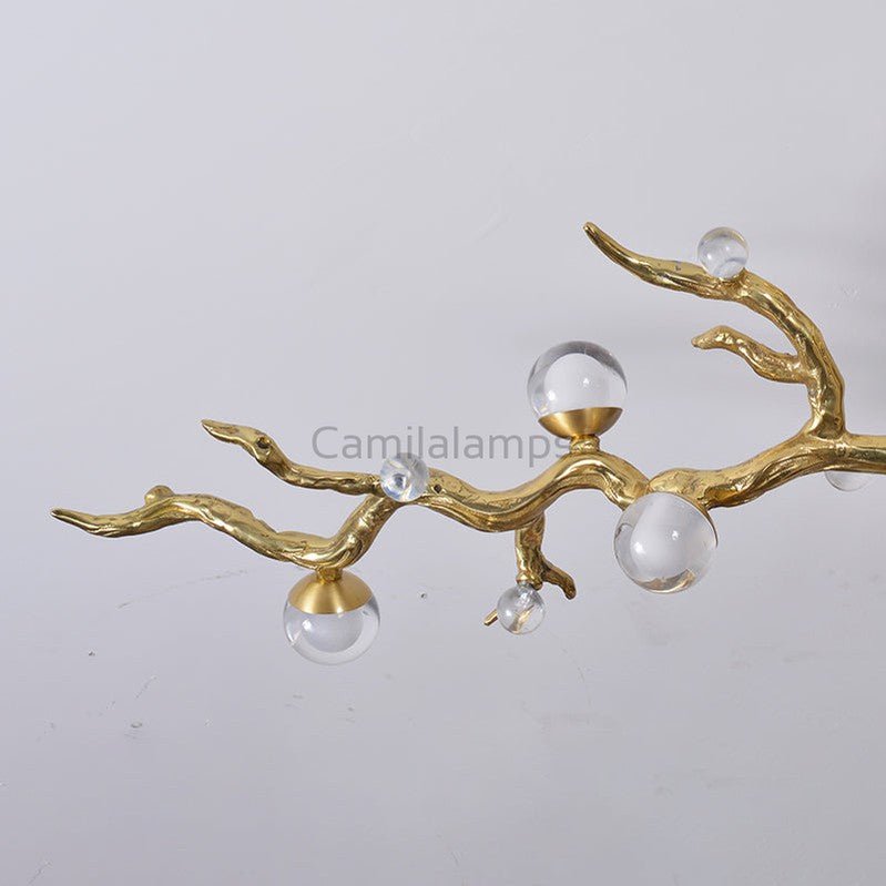 Modern Linear Glass Ball Branch Semi Flush Chandelier - Camilalamps - SID - 1007