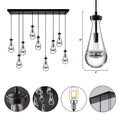 Modern Nickel Pendant Light, Raindrop Hanging Light Fixtures for Kitchen Island, Indoor Crystal Ceiling Light Fixtures with Clear Solid Crystal Raindrop for Living Room Hallway - Camilalamps - B0B1WPKLPX