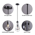 Modern Nickel Pendant Light, Raindrop Hanging Light Fixtures for Kitchen Island, Indoor Crystal Ceiling Light Fixtures with Clear Solid Crystal Raindrop for Living Room Hallway - Camilalamps - B0B1WPKLPX