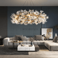 Modern Petal Crystal Round Brass Branch Chandelier - Camilalamps - CA - 0098