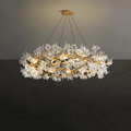 Modern Petal Crystal Round Brass Branch Chandelier - Camilalamps - Ca-10098