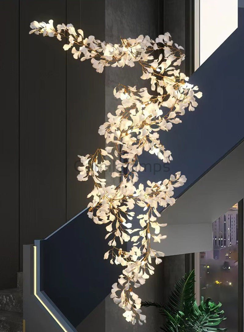 Modern Porcelain Ginkgo Branch Chandelier - Camilalamps - ILC1494