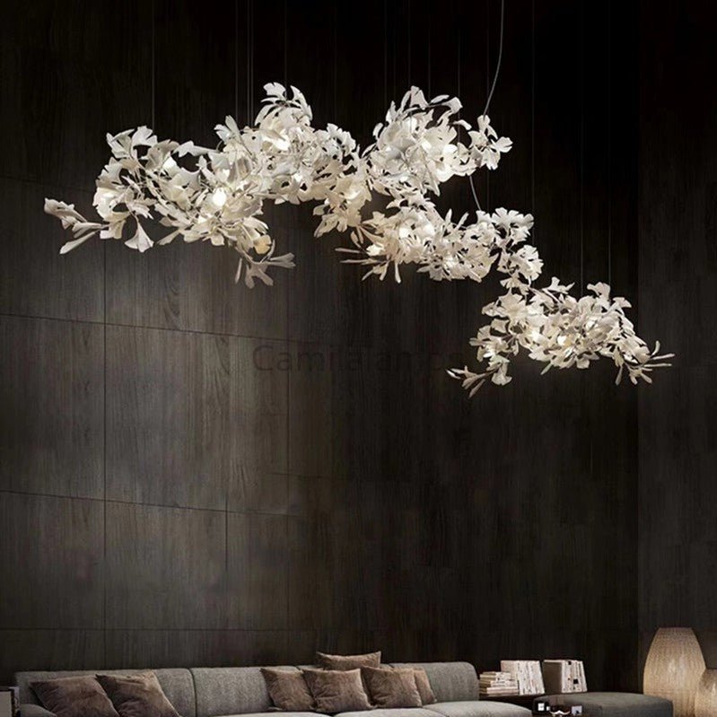 Modern Porcelain Ginkgo Branch Chandelier - Camilalamps - ILM0743