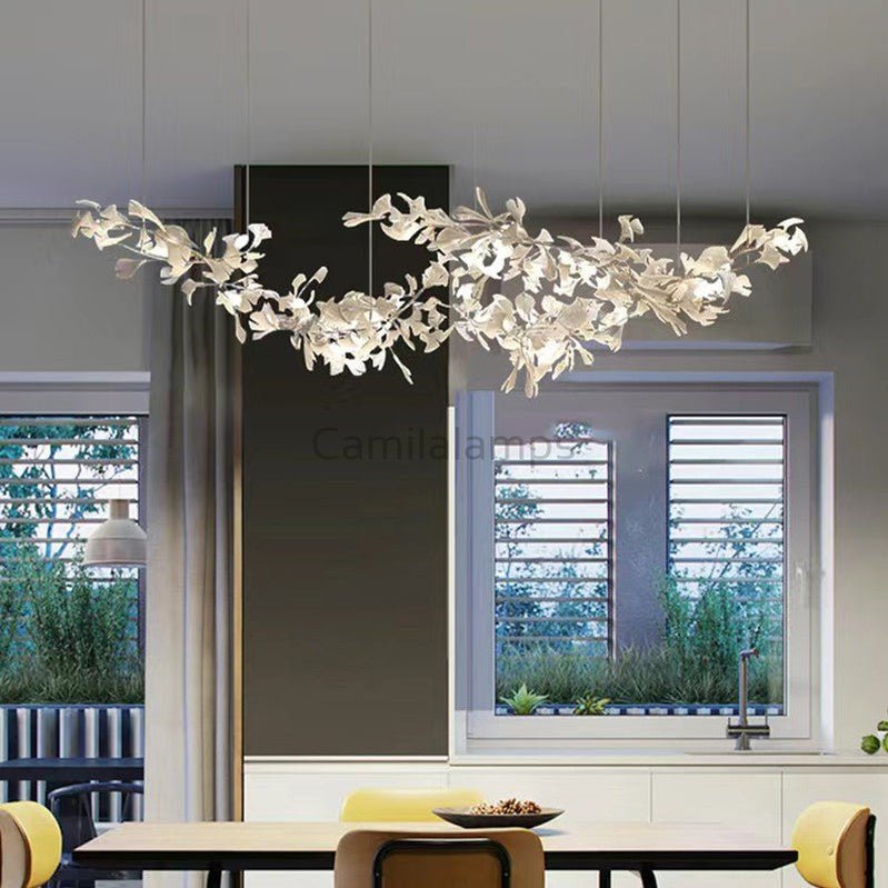 Modern Porcelain Ginkgo Branch Chandelier - Camilalamps - ILC1493
