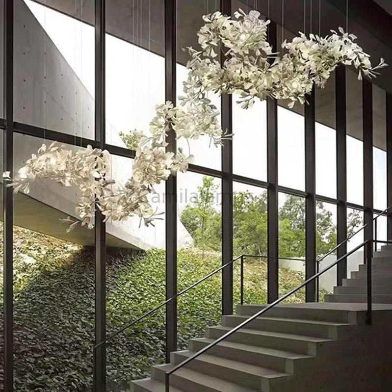 Modern Porcelain Ginkgo Branch Chandelier - Camilalamps - ILC1493