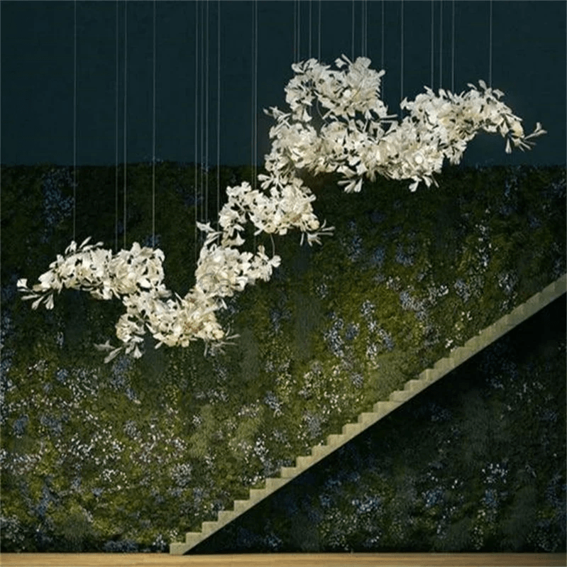 Modern Porcelain Ginkgo Branch Chandelier - Camilalamps - ILC1494