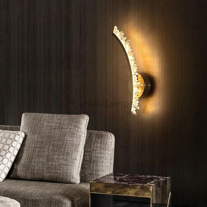 Modern Rock Crystal Bracket Wall Sconce, Bedside Sconce - Camilalamps - CA10546