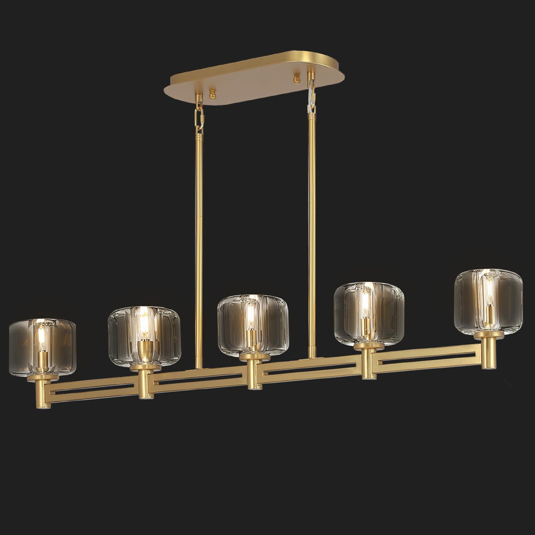 Modern Round Crystal Chandelier, 36in Large Gold Farmhouse Chandeliers for Dining Room, Light Fixtures Over Table, 6 - Light Pendant Lighting Fixture for Living Room Bedroom Kitchen Island - Camilalamps - B0F28LX3LG