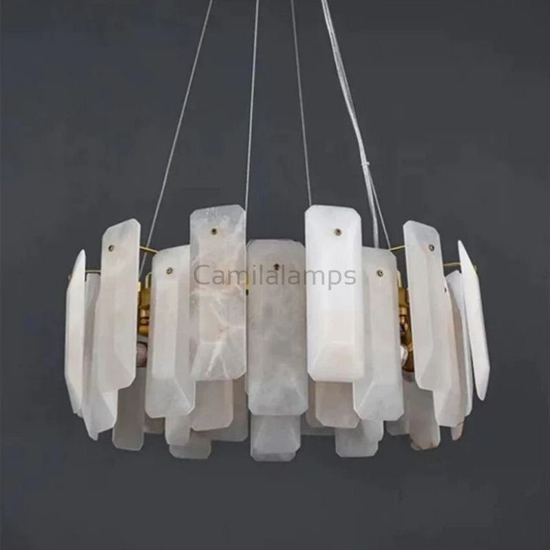 Moira Alabaster Round Chandelier - Camilalamps - Moira - 1312 - D20" - 1