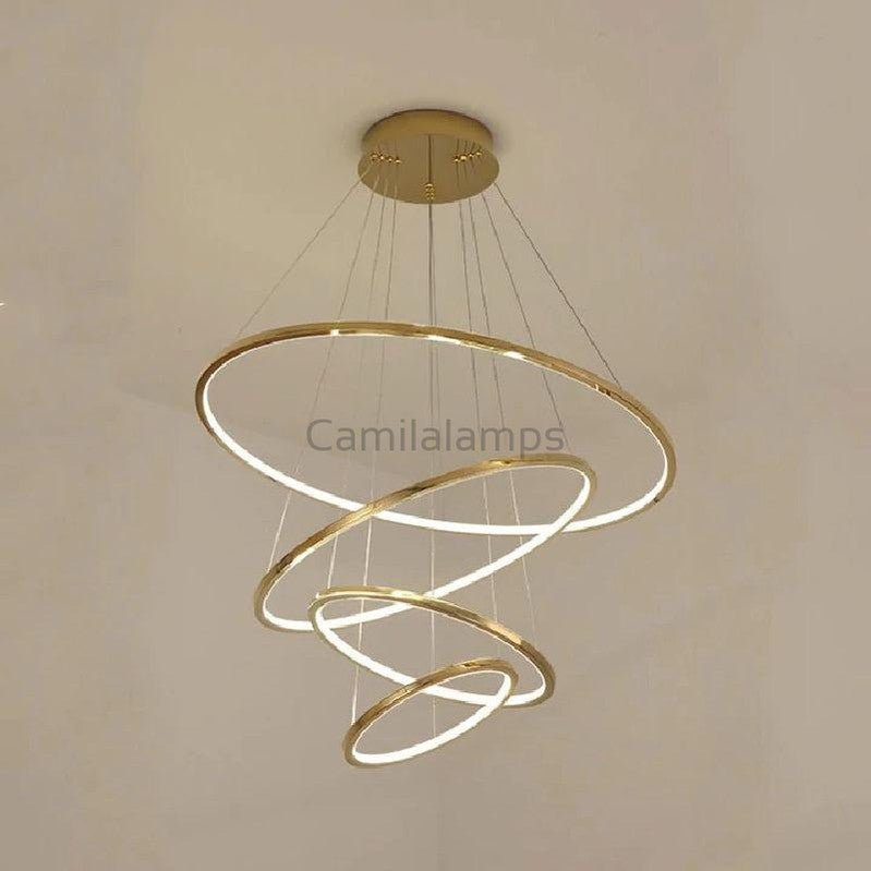 Multi Rings Modern Staircase Chandelier - Camilalamps - ILC0374