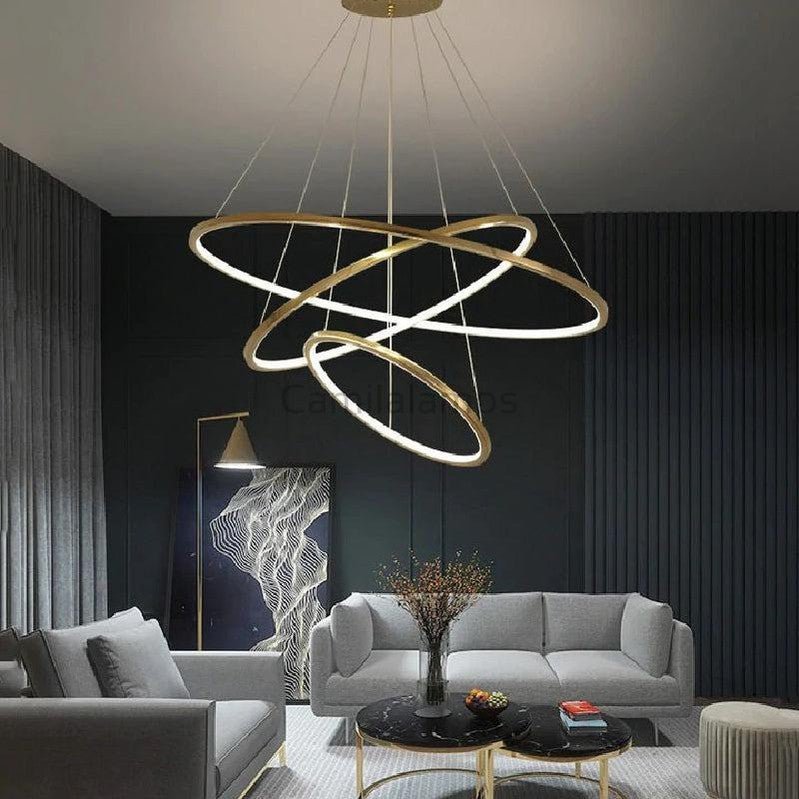 Multi Rings Modern Staircase Chandelier - Camilalamps - ILC0374