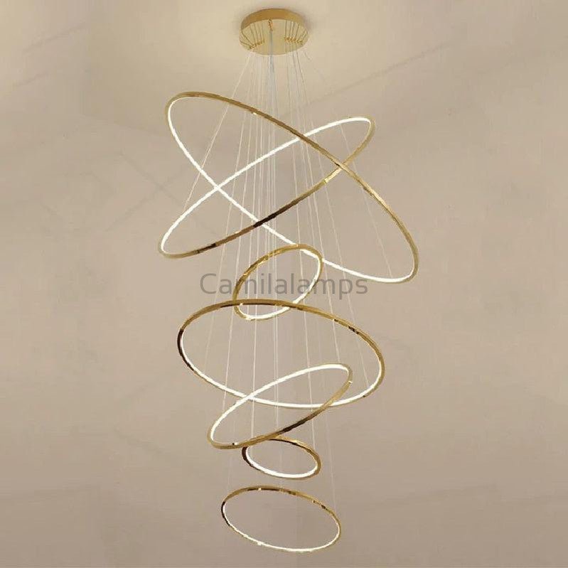 Multi Rings Modern Staircase Chandelier - Camilalamps - ILM0377
