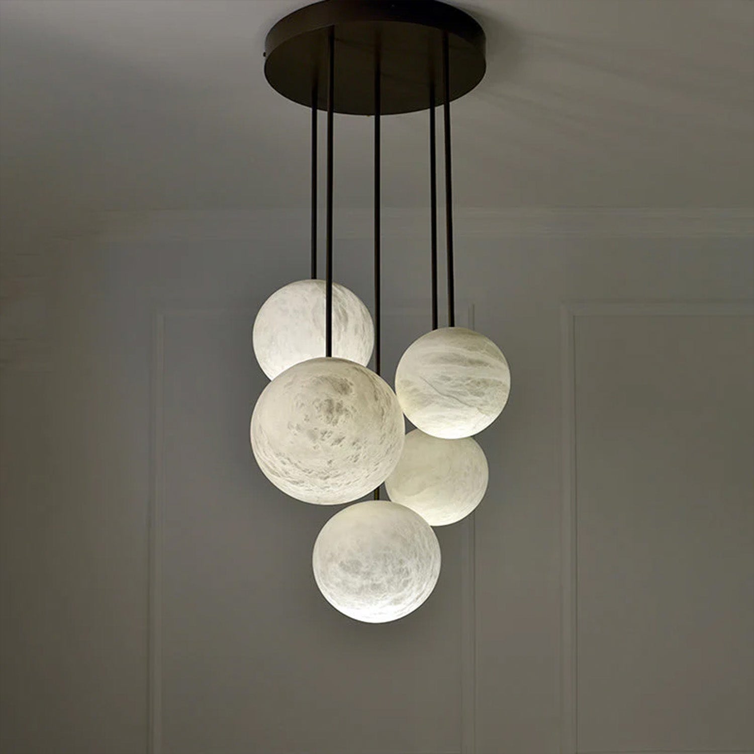 Nami Alabaster Sphere Staircase Chandelier & Multi Pendant Light - Camilalamps - CA - AL2025 - C42608