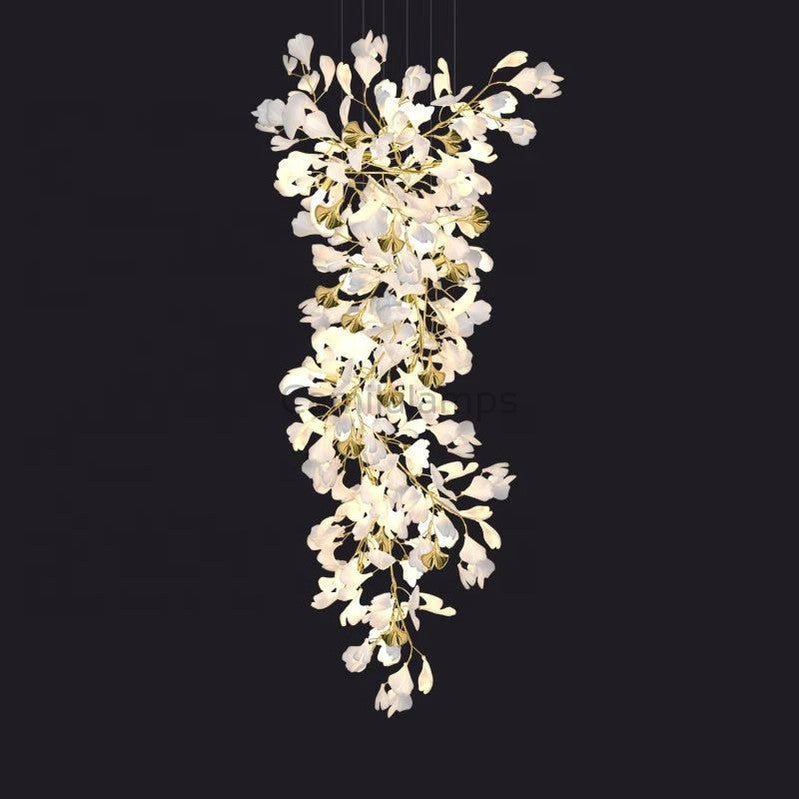 Natha Ceramic Ginkgo Cascading Hotel Hallway Branch Chandelier - Camilalamps - CAM - 5071