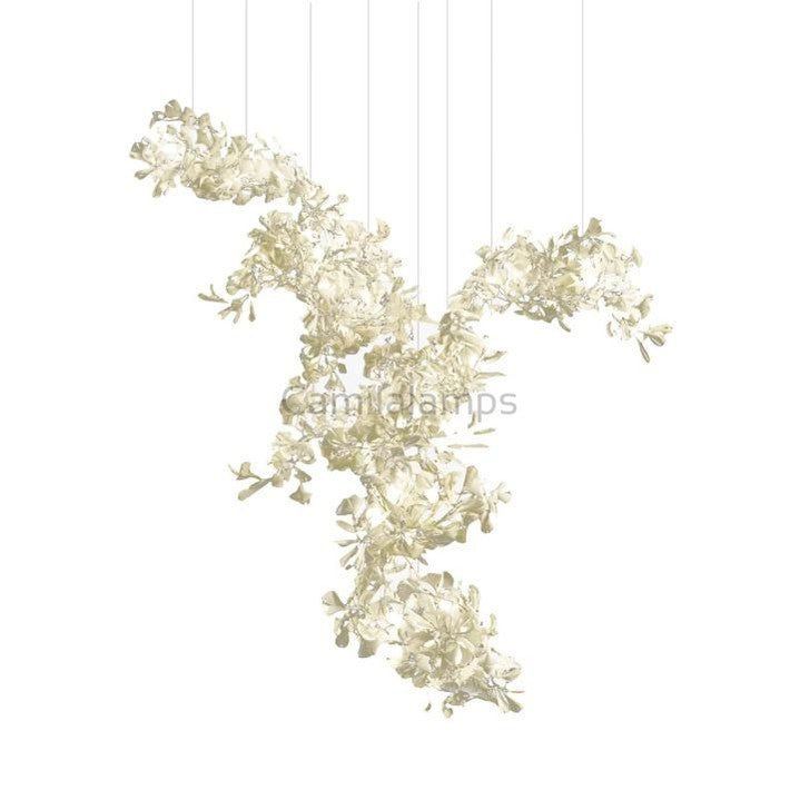 Natha Ceramic Ginkgo Combination Large Chandelier For Staircase - Camilalamps - CAM - 5050