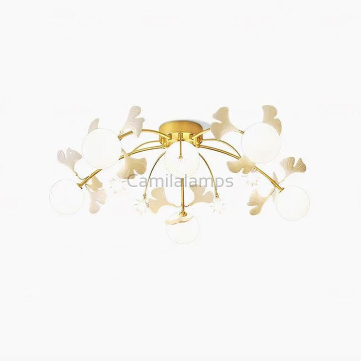 Natha Ceramic Ginkgo Glass Modern Flushmount Lamp - Camilalamps - CAM - 5053