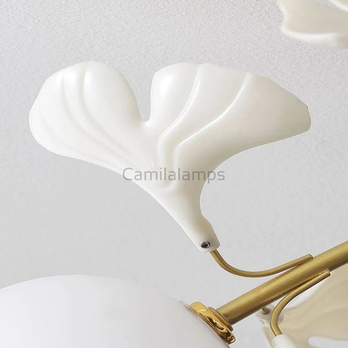 Natha Ceramic Ginkgo Glass Modern Flushmount Lamp - Camilalamps - CAM - 5053