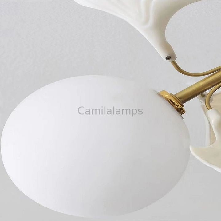 Natha Ceramic Ginkgo Glass Modern Flushmount Lamp - Camilalamps - CAM - 5053