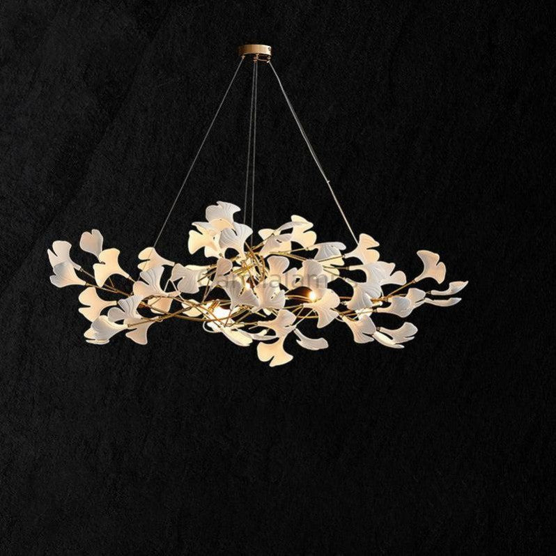Natha Ceramic Ginkgo Linear Chandelier - Camilalamps - CAM - GK001