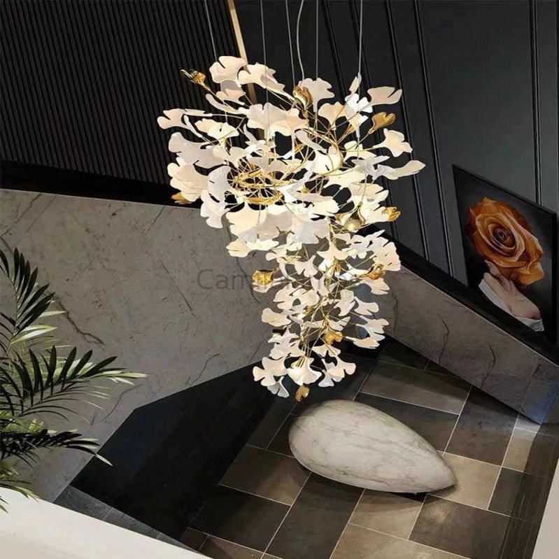 Natha Ceramic Ginkgo Modern Chandelier for Living Room - Camilalamps - CAM - 3088