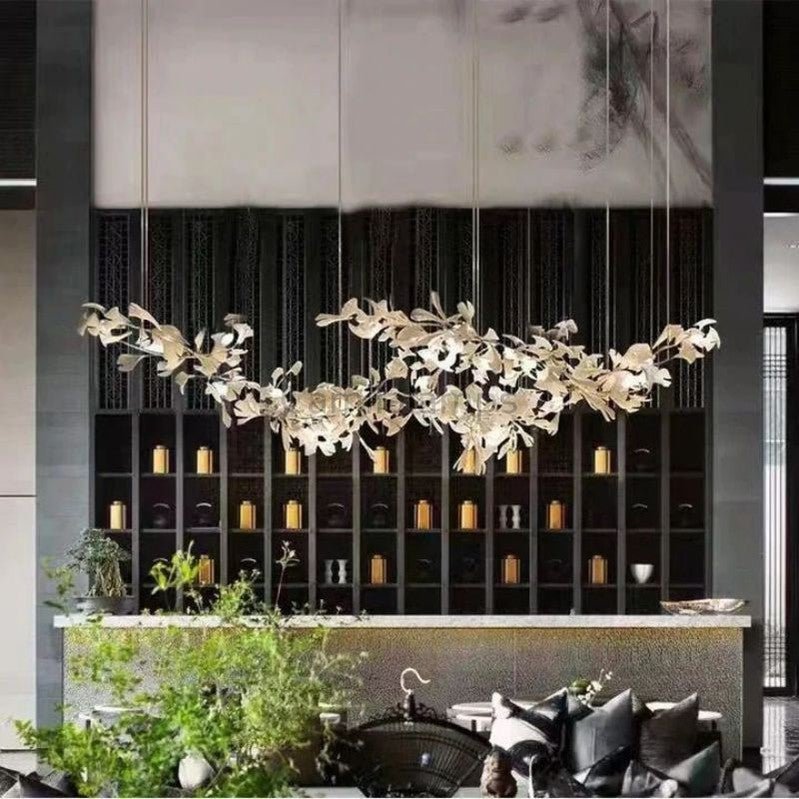 Natha Ceramic Ginkgo Modern Chandelier for Living Room - Camilalamps - CAM - 3086