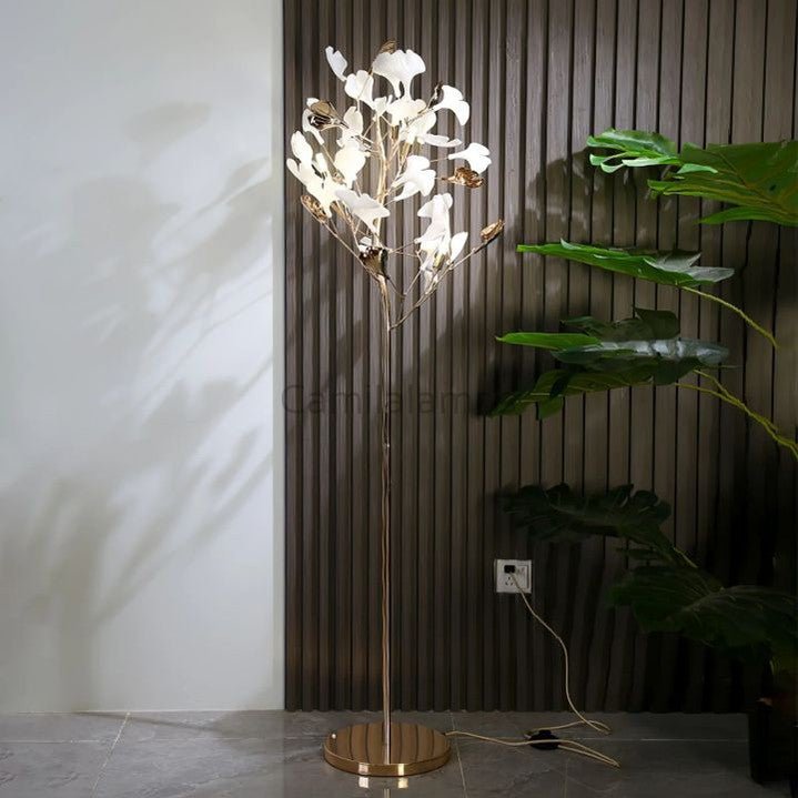 Natha Ginkgo Ceramic Leaf Modern Floor Lamp - Camilalamps - CAM - 5017