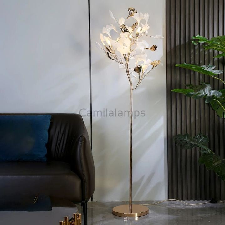 Natha Ginkgo Ceramic Leaf Modern Floor Lamp - Camilalamps - CAM - 5017