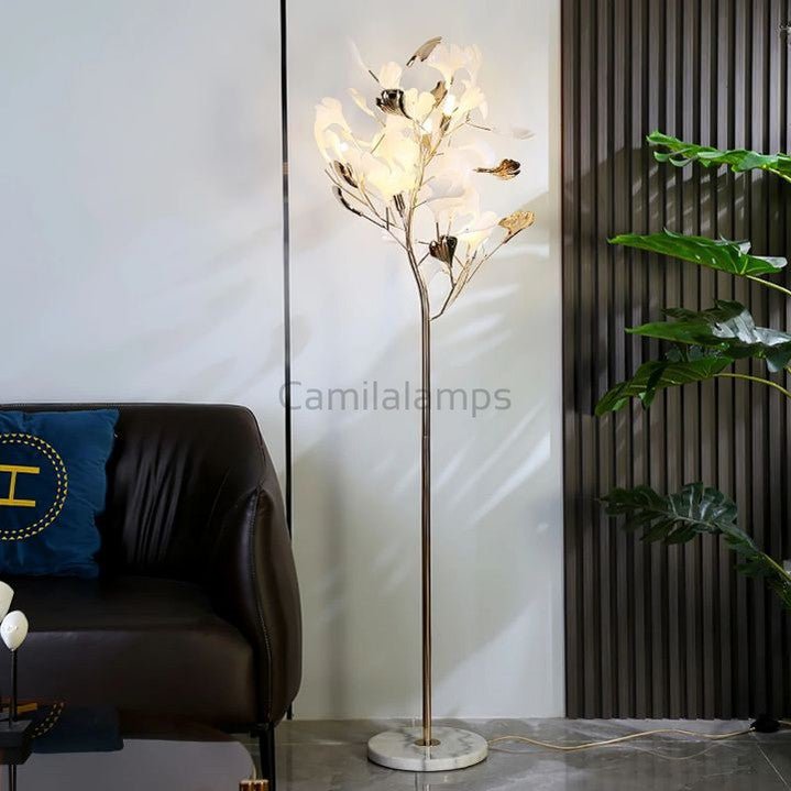 Natha Ginkgo Ceramic Leaf Modern Floor Lamp - Camilalamps - CAM - 5017