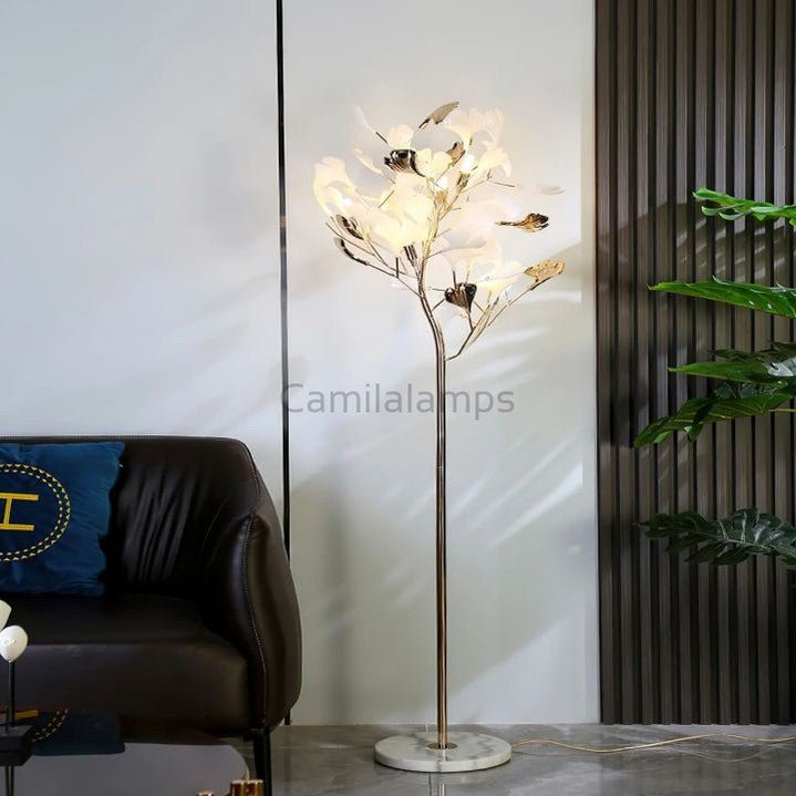 Natha Ginkgo Ceramic Leaf Modern Floor Lamp - Camilalamps - CAM - 5017