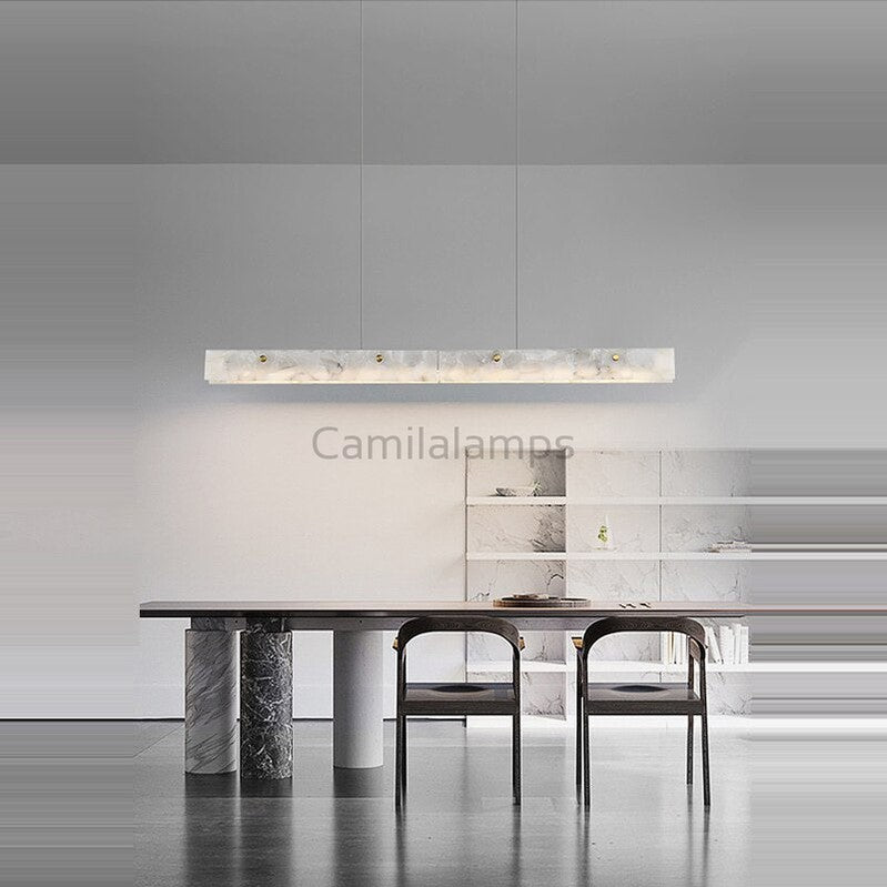 Natural Alabaster Kitchen Island Chandelier 60" - Camilalamps - CAM - ALA - 50