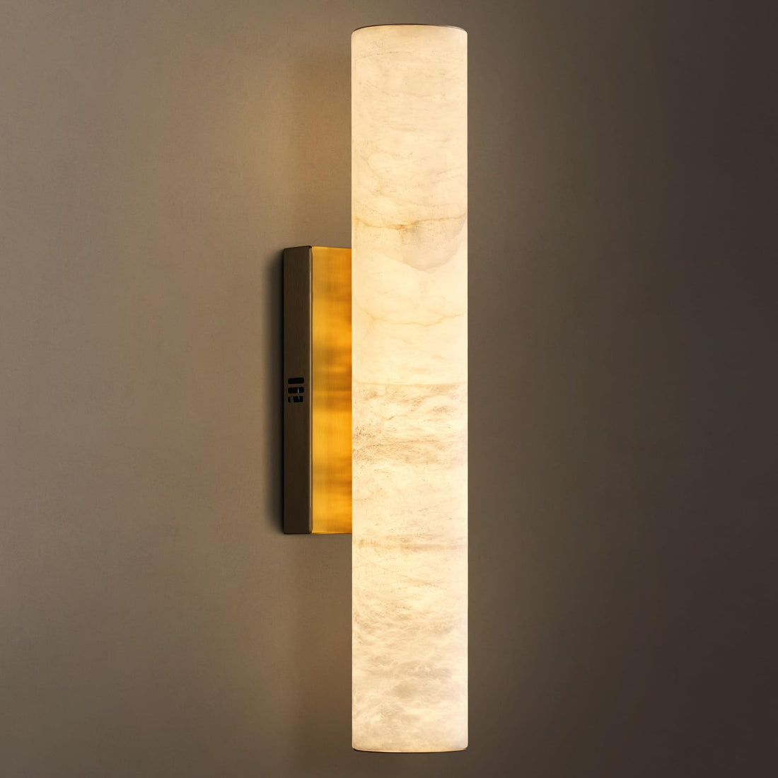 Natural Alabaster Wall Sconces, 20" Wall Sconce, Modern Bronze Sconce Wall Lighting, Indoor Black Sconce, Bathroom Vanity Light for Living Room, Bedroom, Hallway, Stairs, Fireplace - Camilalamps - B0DMNNPN21