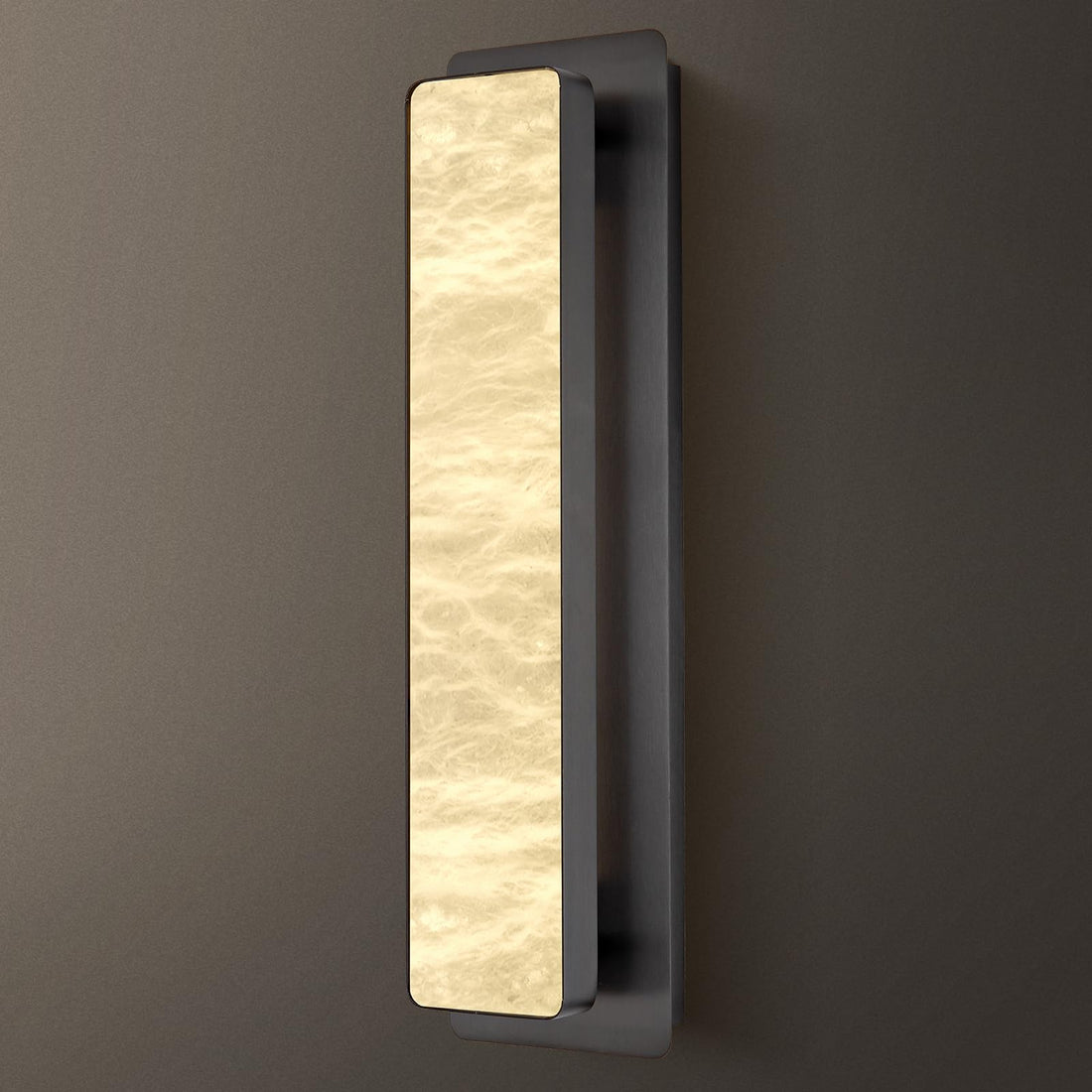 Natural Alabaster Wall Sconces, 36" Large Bronze Wall Sconce, Modern Gold LED Sconce, Cylinder Spanish Marble Sconces Perfect for Living Room, Bedroom, Hallway, Stairs - Camilalamps - B0CQYBPHTY