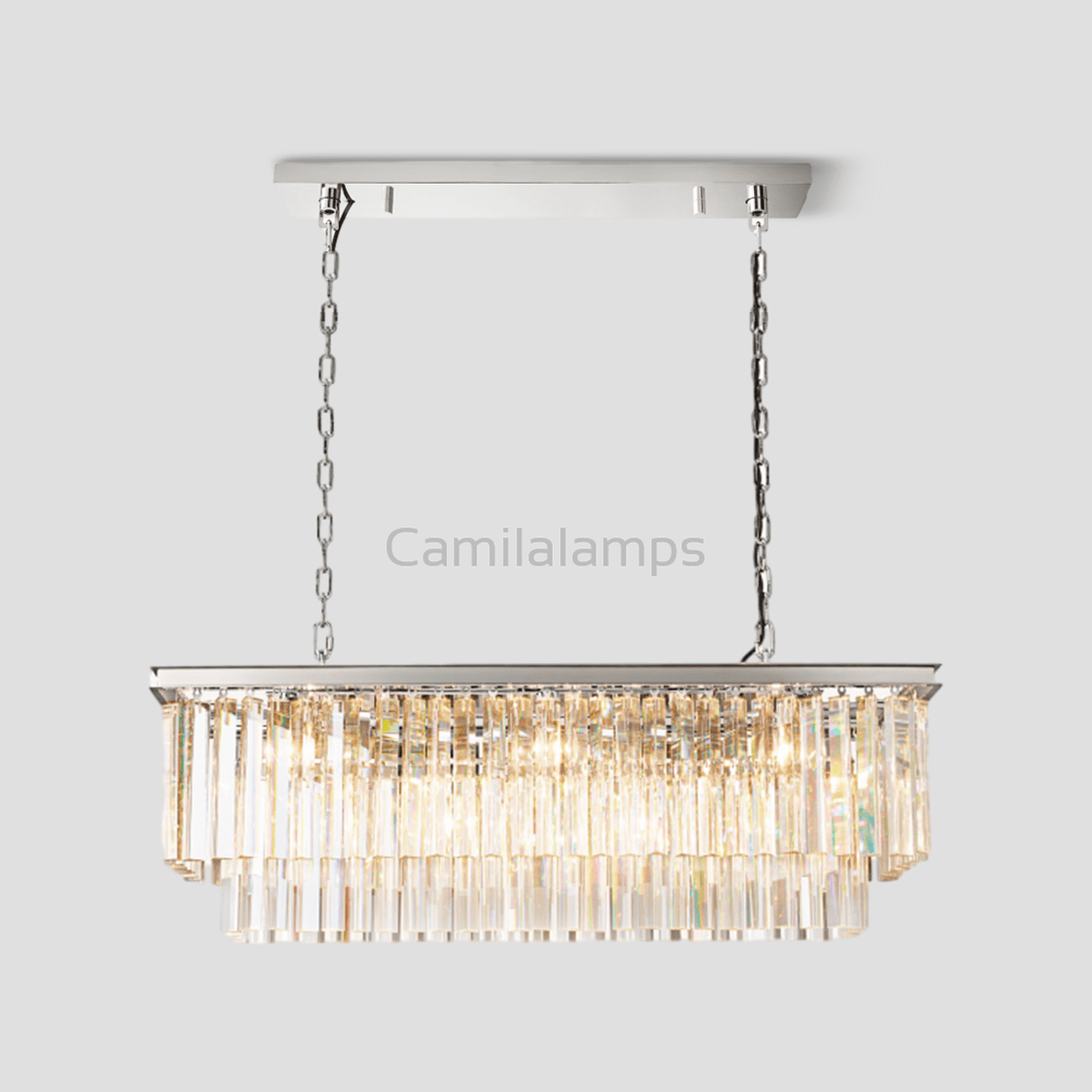 Odeon Crystal 2 - Layer Rectangle Chandelier - Camilalamps - CA011