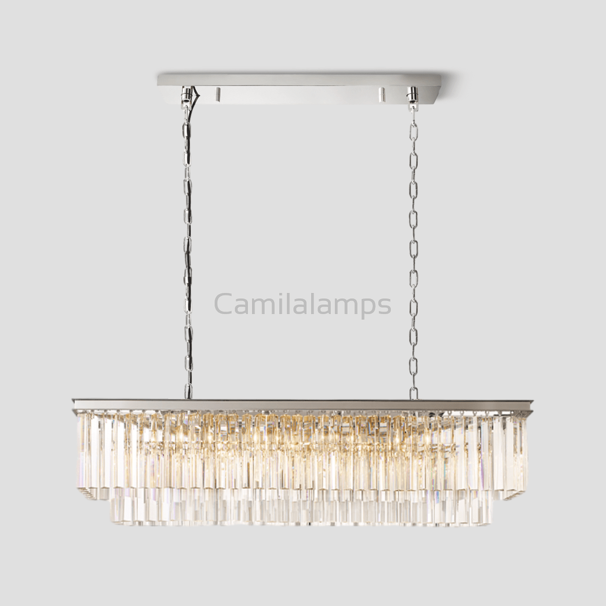 Odeon Crystal 2 - Layer Rectangle Chandelier - Camilalamps - CA012