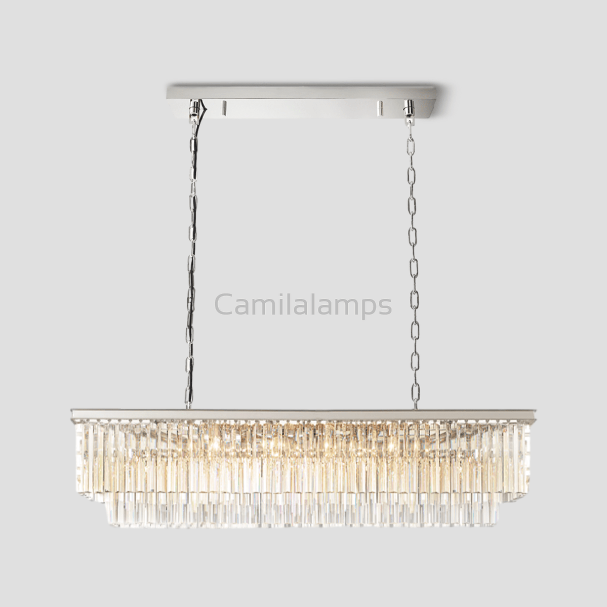 Odeon Crystal 2 - Layer Rectangle Chandelier - Camilalamps - CA014