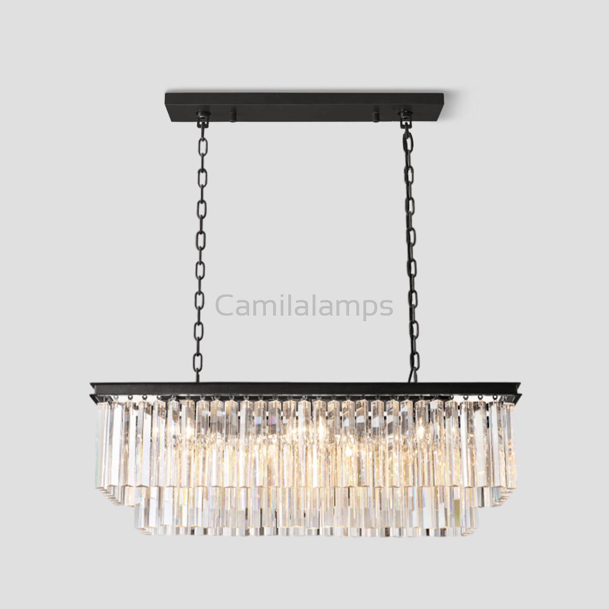Odeon Crystal 2 - Layer Rectangle Chandelier - Camilalamps - Ca0101